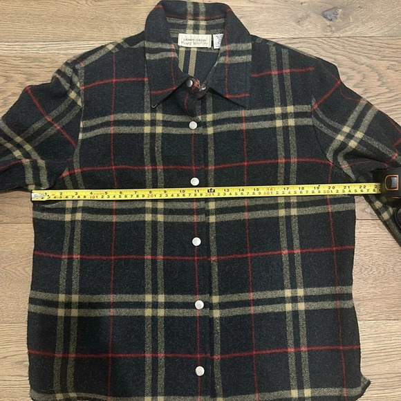 Lemon Grass Women's Wool Blend Plaid Shacket Large - Picture 6 of 7